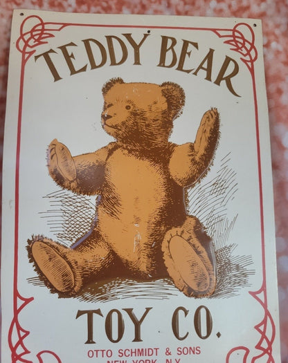 Teddy Bear Toy Co Tin Sign Vintage 10"x14" - I Bought a Yard Sale