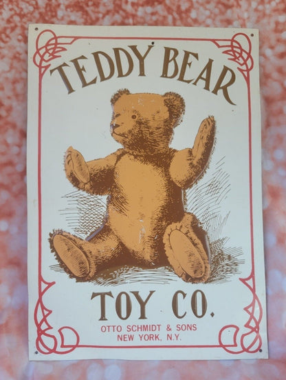 Teddy Bear Toy Co Tin Sign Vintage 10"x14" - I Bought a Yard Sale