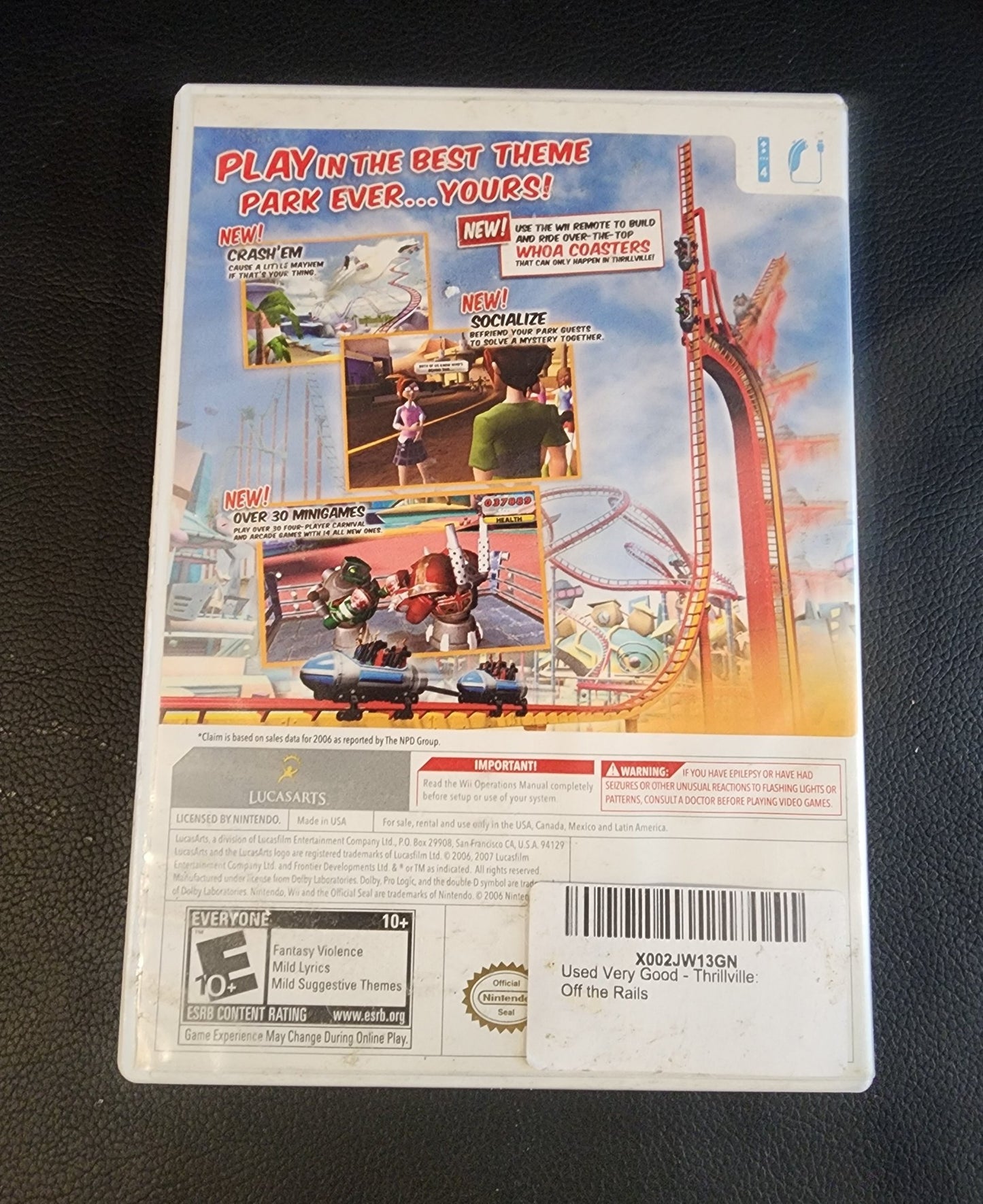 Thrillville: Off the Rails Nintendo Wii Game Complete - I Bought a Yard Sale