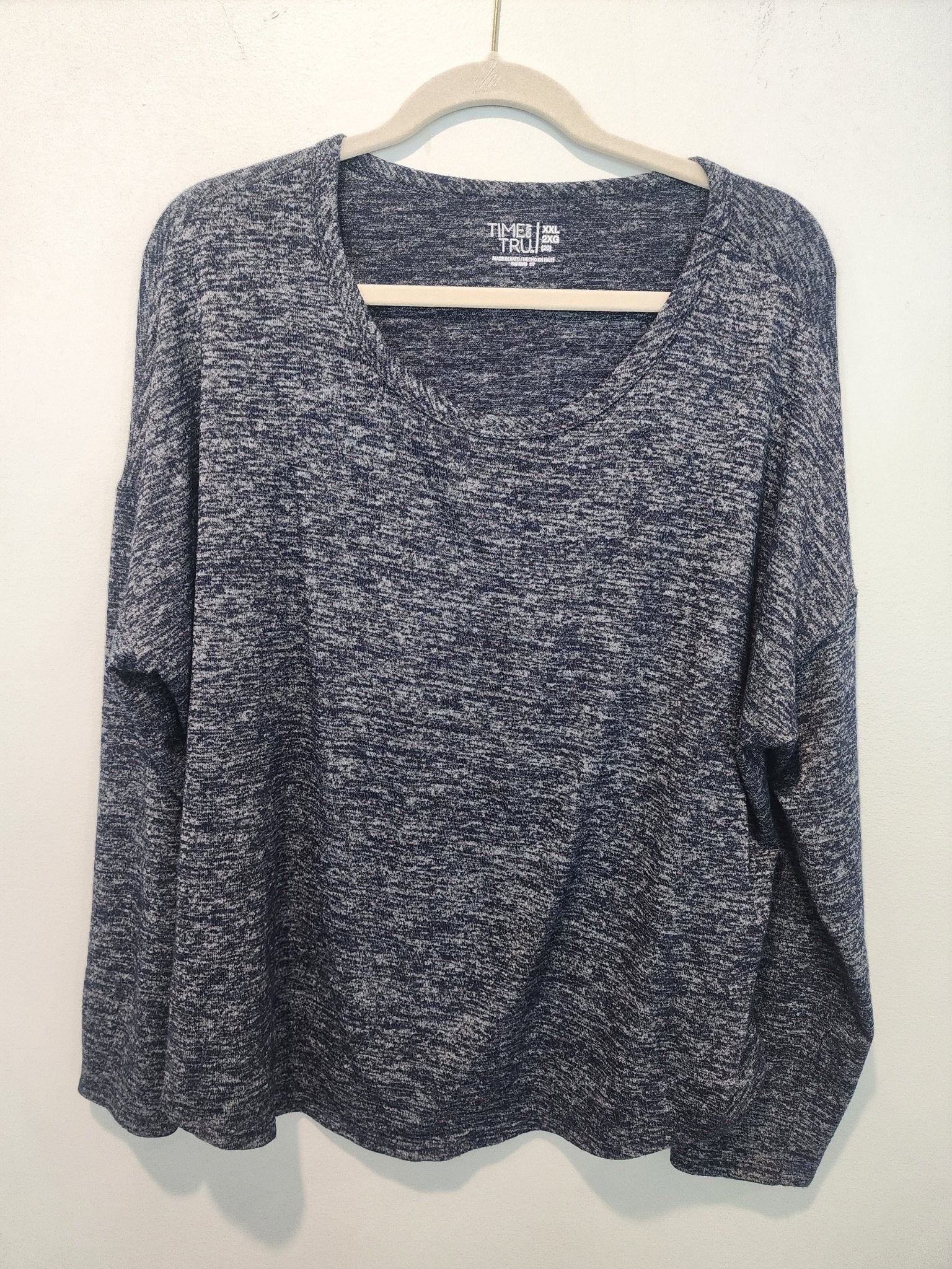 Time & Tru Women's long sleeve Shirt 2xl heather black - I Bought a Yard Sale