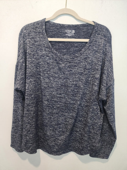 Time & Tru Women's long sleeve Shirt 2xl heather black - I Bought a Yard Sale