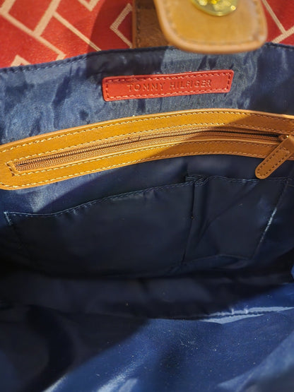 Tommy Hilfiger TH Logo Handbag Tote Multi Color Large Purse Shoulder Bag - I Bought a Yard Sale