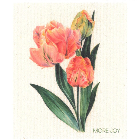 Tulips Swedish Dishcloth | Pink, Coral & Green - I Bought a Yard Sale