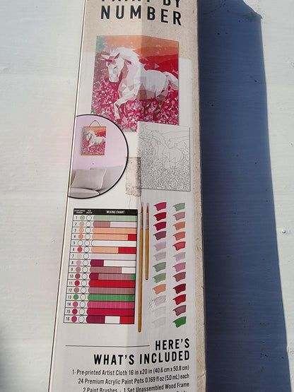 Unicorn Canvas - Paint by Number - 16 in. x 20 in. - Plus Solid Wood Frame - 8+ - I Bought a Yard Sale