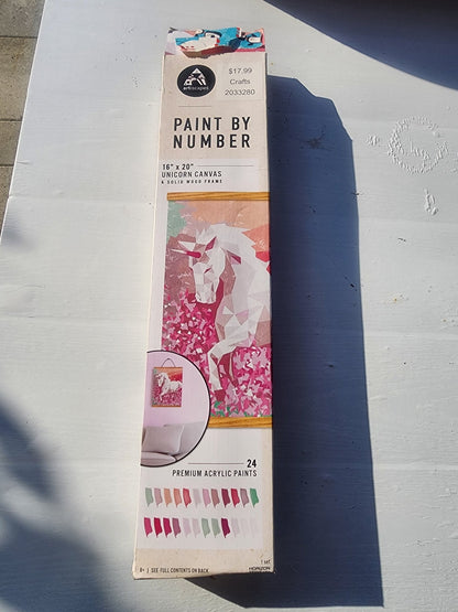 Unicorn Canvas - Paint by Number - 16 in. x 20 in. - Plus Solid Wood Frame - 8+ - I Bought a Yard Sale