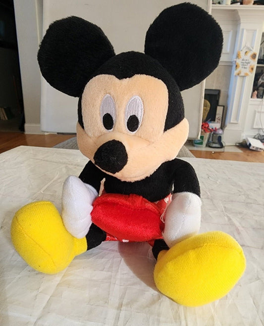 Valentine Mickey Mouse plush doll 11" all decked out in hearts - I Bought a Yard Sale