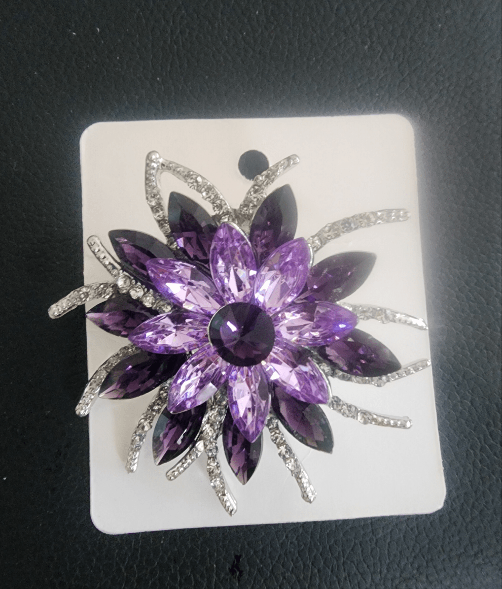 Vibrant Purple Flower Brooch Pin - I Bought a Yard Sale