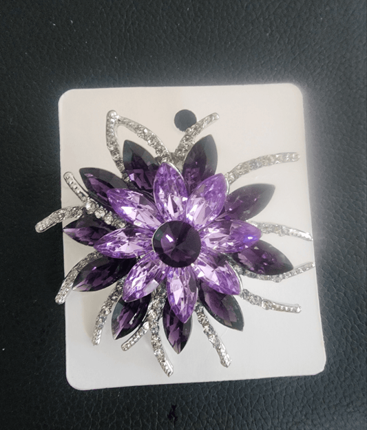Vibrant Purple Flower Brooch Pin - I Bought a Yard Sale