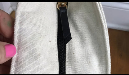 Victoria Secret Canvas Tote w Gold glitttery accent - I Bought a Yard Sale