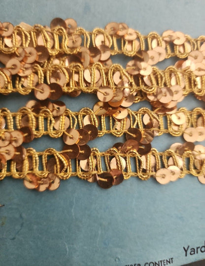 Vintage 1970s Gold Sequin Trim - 2 Yards - I Bought a Yard Sale