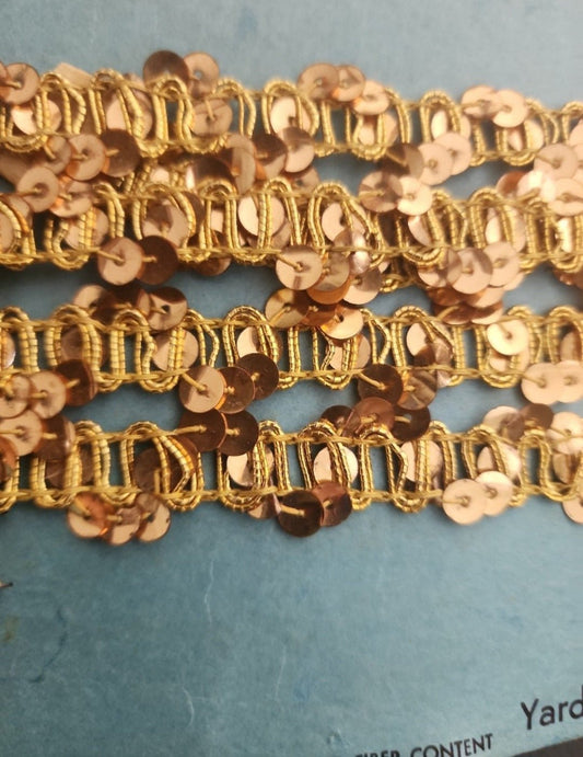 Vintage 1970s Gold Sequin Trim - 2 Yards - I Bought a Yard Sale