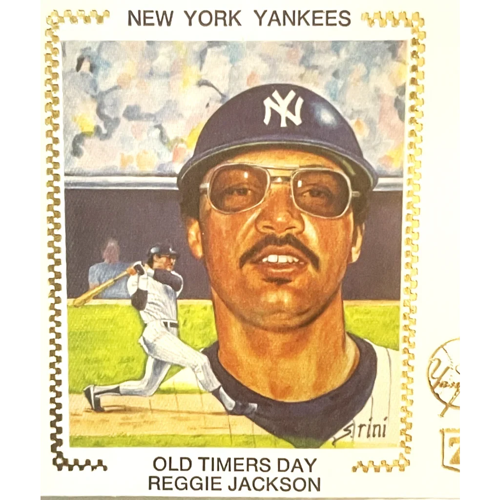 Vintage 1991 Reggie Jackson Gold Embossed Yankees Collectible Envelope