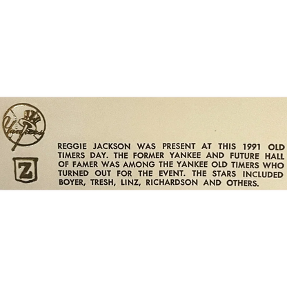 Vintage 1991 Reggie Jackson Gold Embossed Yankees Collectible Envelope