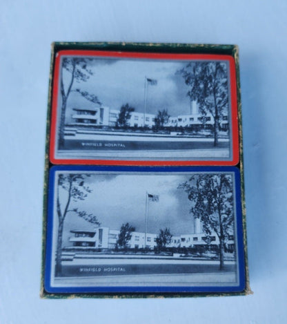 Vintage 2 Decks of Playing Cards Picture of Winfield Hospital, Congress Quality by the US Playing Card Co. - I Bought a Yard Sale