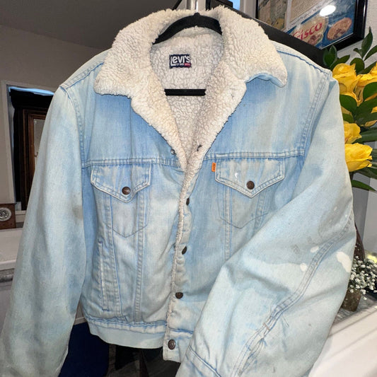 Vintage 80s Levi's Orange Tab Sherpa Trucker Jacket - I Bought a Yard Sale