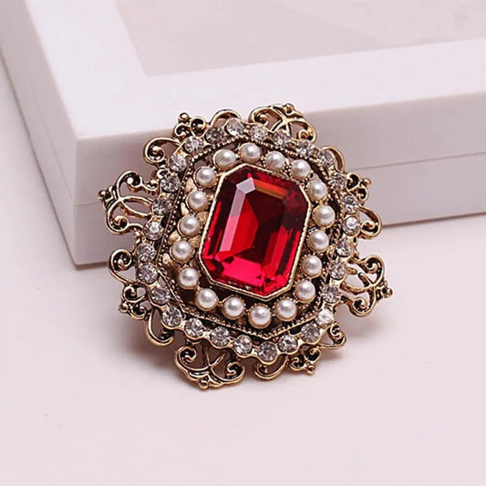 Vintage Baroque Rhinestone Crystal Pearl Brooch for Women Girls Wedding Christmas Gift - I Bought a Yard Sale