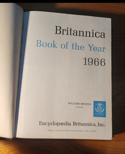 Vintage Book Britannica Book Of The Year 1966 - I Bought a Yard Sale