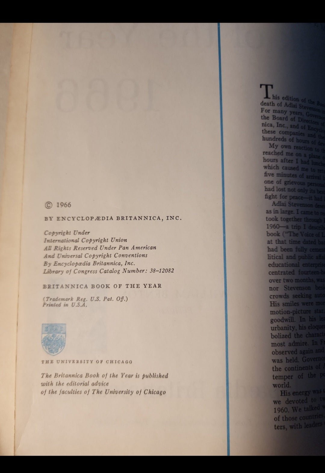 Vintage Book Britannica Book Of The Year 1966 - I Bought a Yard Sale
