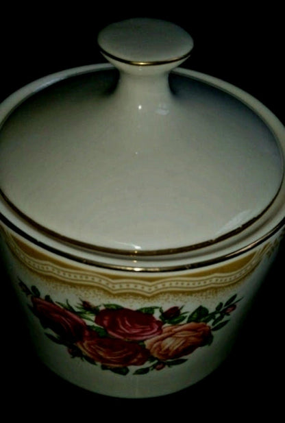 Vintage Farberware China Sydney Roses Sugar Bowl and Creamer Set - Good Condition - I Bought a Yard Sale