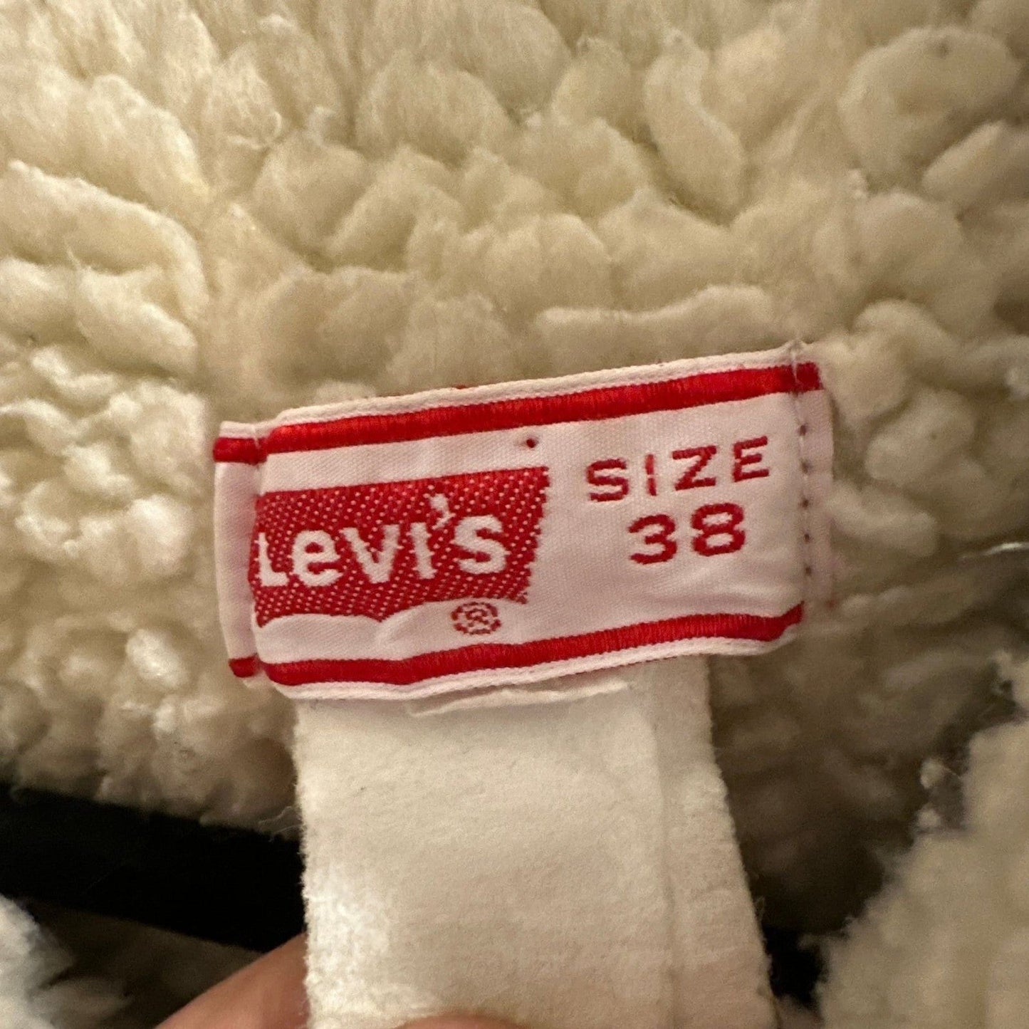 Vintage Levi's Sherpa Lined Denim Trucker Jacket - Light Wash Orange Tab - I Bought a Yard Sale