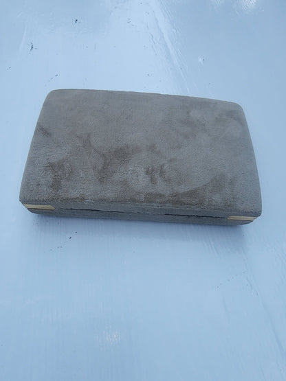 Vintage Mele Style Gray Velvet Jewelry Box - Rings, Earrings, Necklace Storage - I Bought a Yard Sale