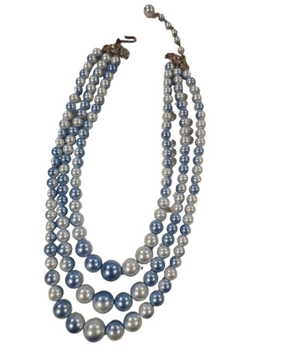Vintage Multi - strand light Blue ombre faux Pearls - I Bought a Yard Sale
