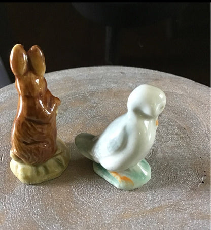 Vintage porcelain minature statues rabbit duck - I Bought a Yard Sale