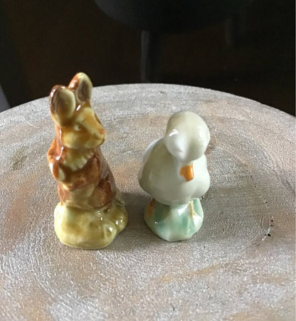 Vintage porcelain minature statues rabbit duck - I Bought a Yard Sale