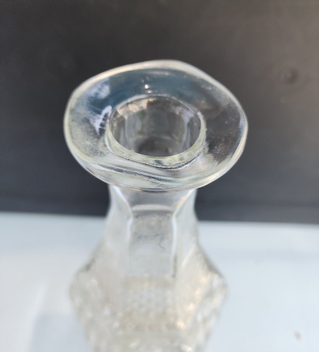 Vintage Pressed Glass Wine Decanter no Stopper - I Bought a Yard Sale