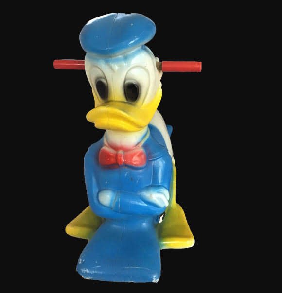 Vintage Rare Disney Donald Blow Mold Duck Toy Rocker - I Bought a Yard Sale