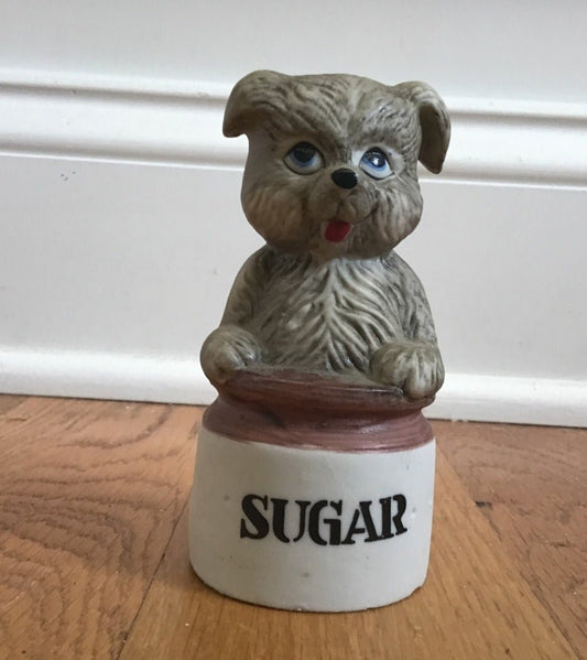 Vintage Retro Whimsy Ceramic Dog in a sugar bowl bell - I Bought a Yard Sale