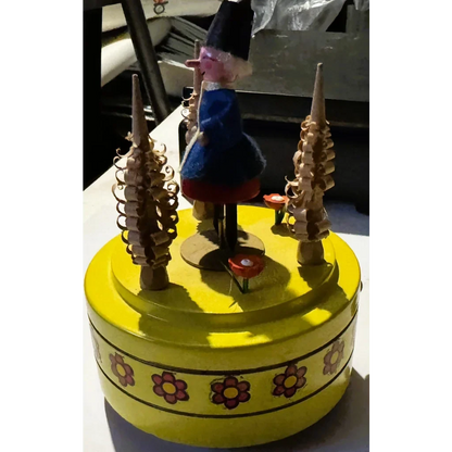 Vintage Reuge Swiss Movement Music Box 🎵 Dancing Folk Figure Lara's Theme German Erzgebirge
