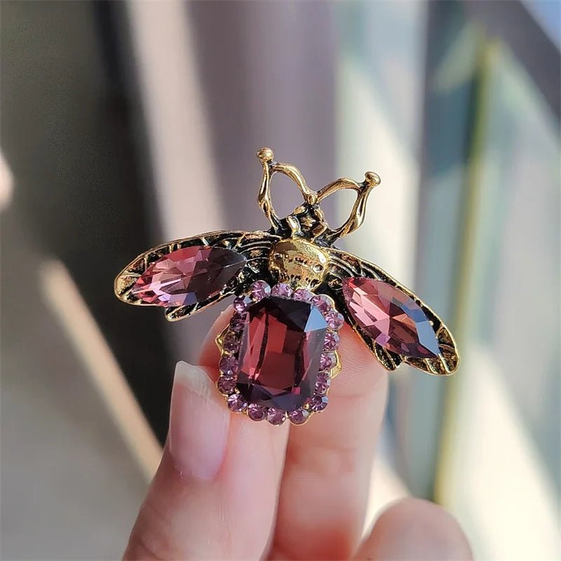 Vintage Rhinestone Bee Brooch Crystal Insect Pin Accessories - I Bought a Yard Sale