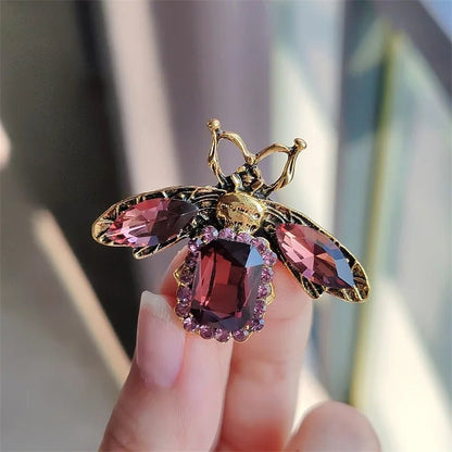Vintage Rhinestone Bee Brooch Crystal Insect Pin Accessories - I Bought a Yard Sale