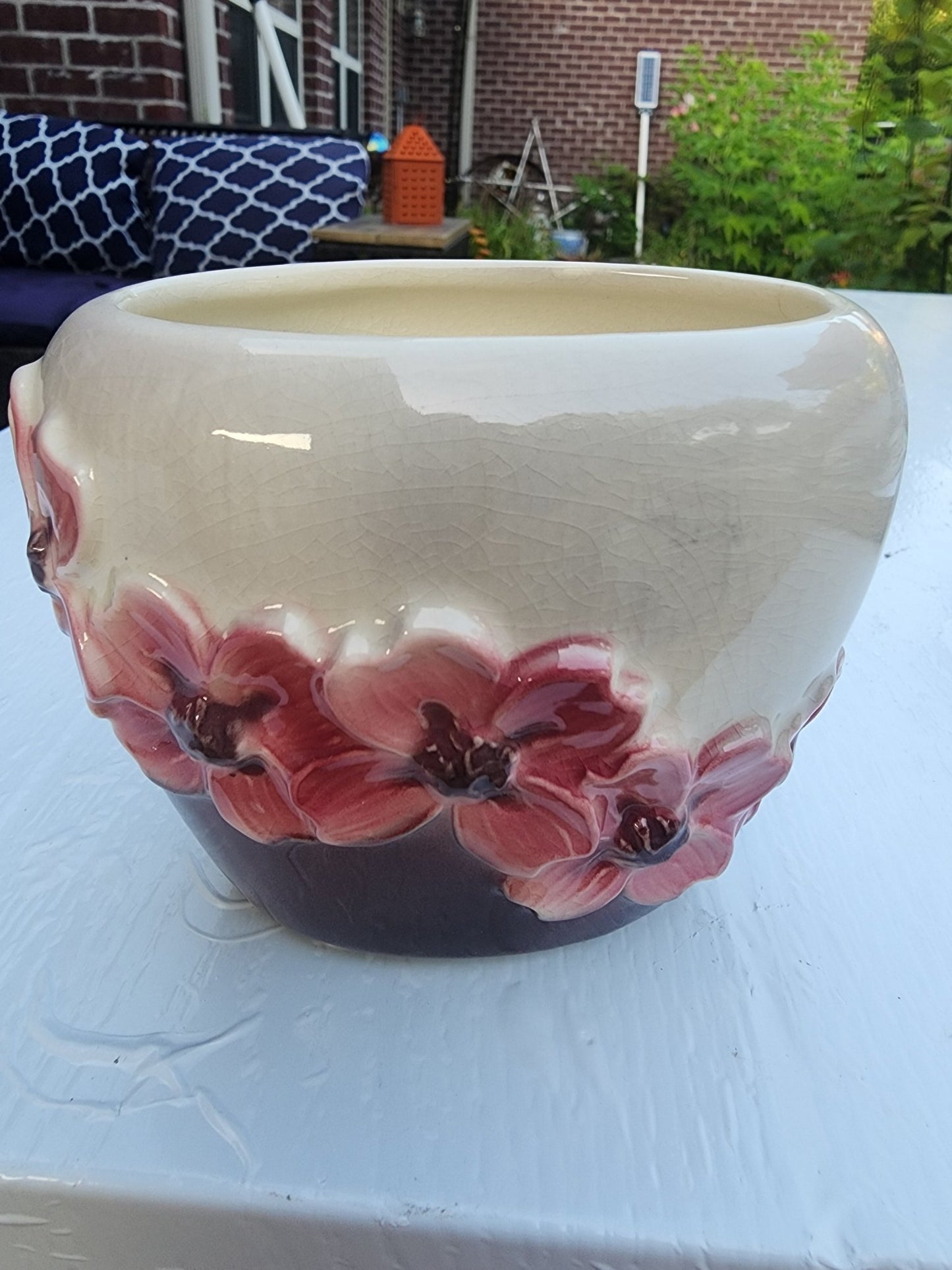 Vintage Royal Copley Dogwood Flower planter vase 1940s - I Bought a Yard Sale