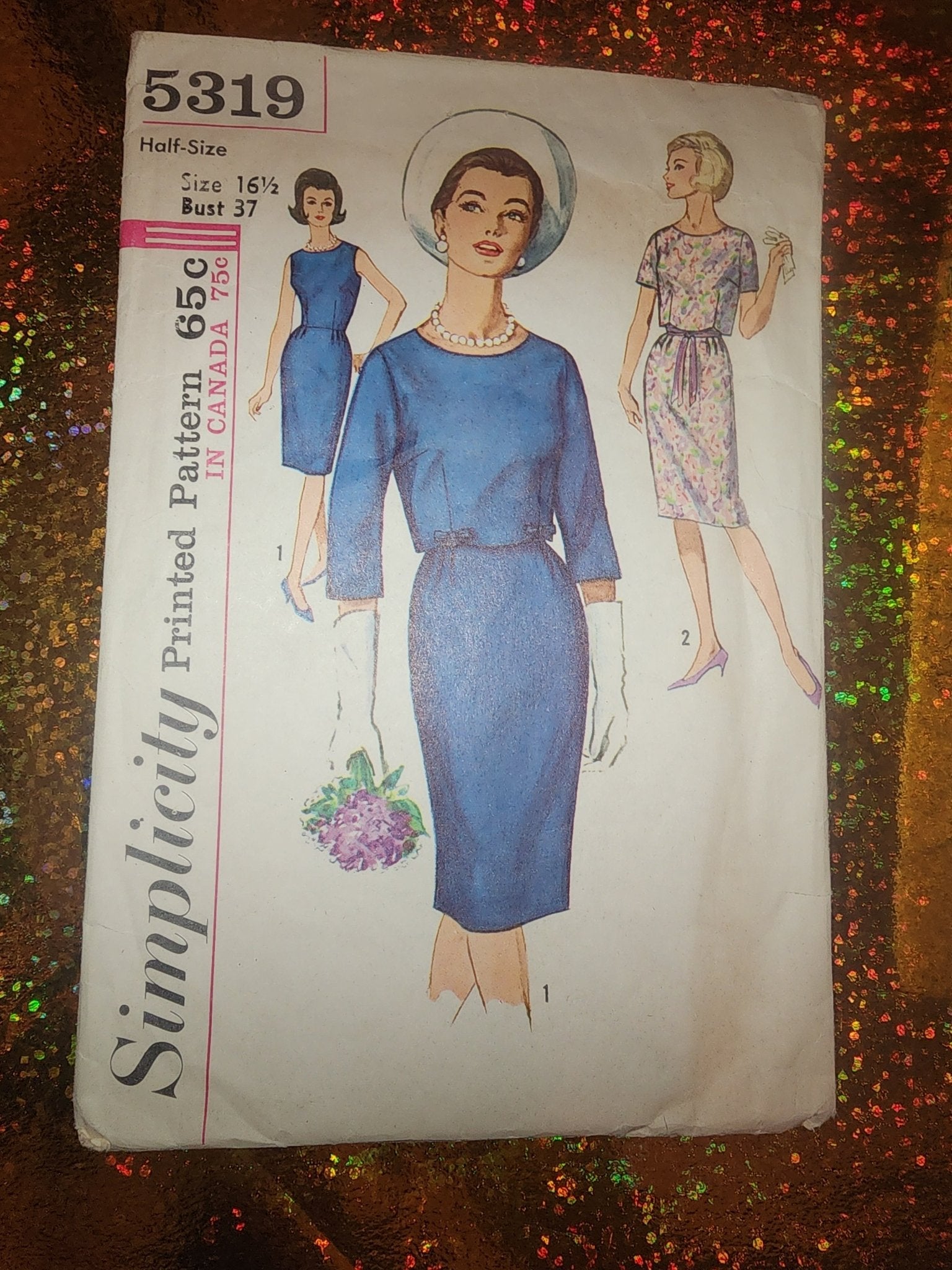 Vintage Simplicity 5319 dress size 16.5 bust 37 1963 - I Bought a Yard Sale