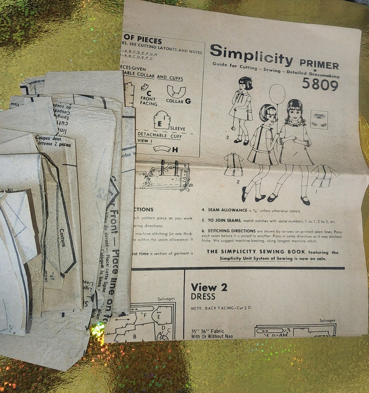 Vintage Simplicity 5809 child size 3 dress cut pattern - I Bought a Yard Sale