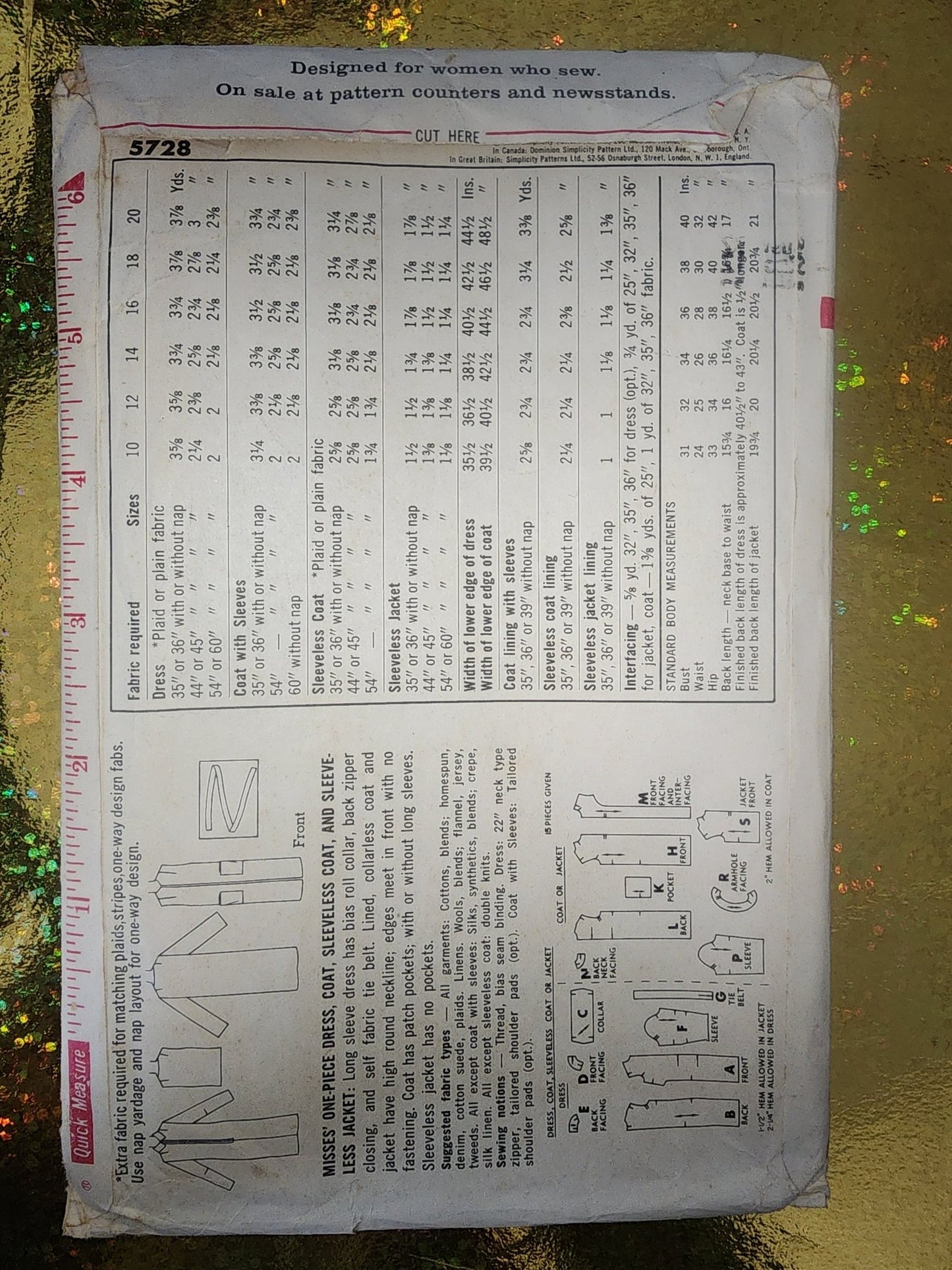 Vintage Simplicity Pattern 5728 retro dress size 12 cut - I Bought a Yard Sale