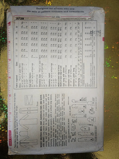 Vintage Simplicity Pattern 5728 retro dress size 12 cut - I Bought a Yard Sale