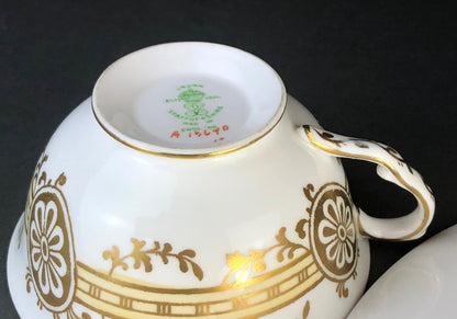 Vintage Staffordshire Tea Trio: Green, Gold, and Pink Porcelain Set - I Bought a Yard Sale