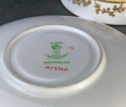 Vintage Staffordshire Tea Trio: Green, Gold, and Pink Porcelain Set - I Bought a Yard Sale