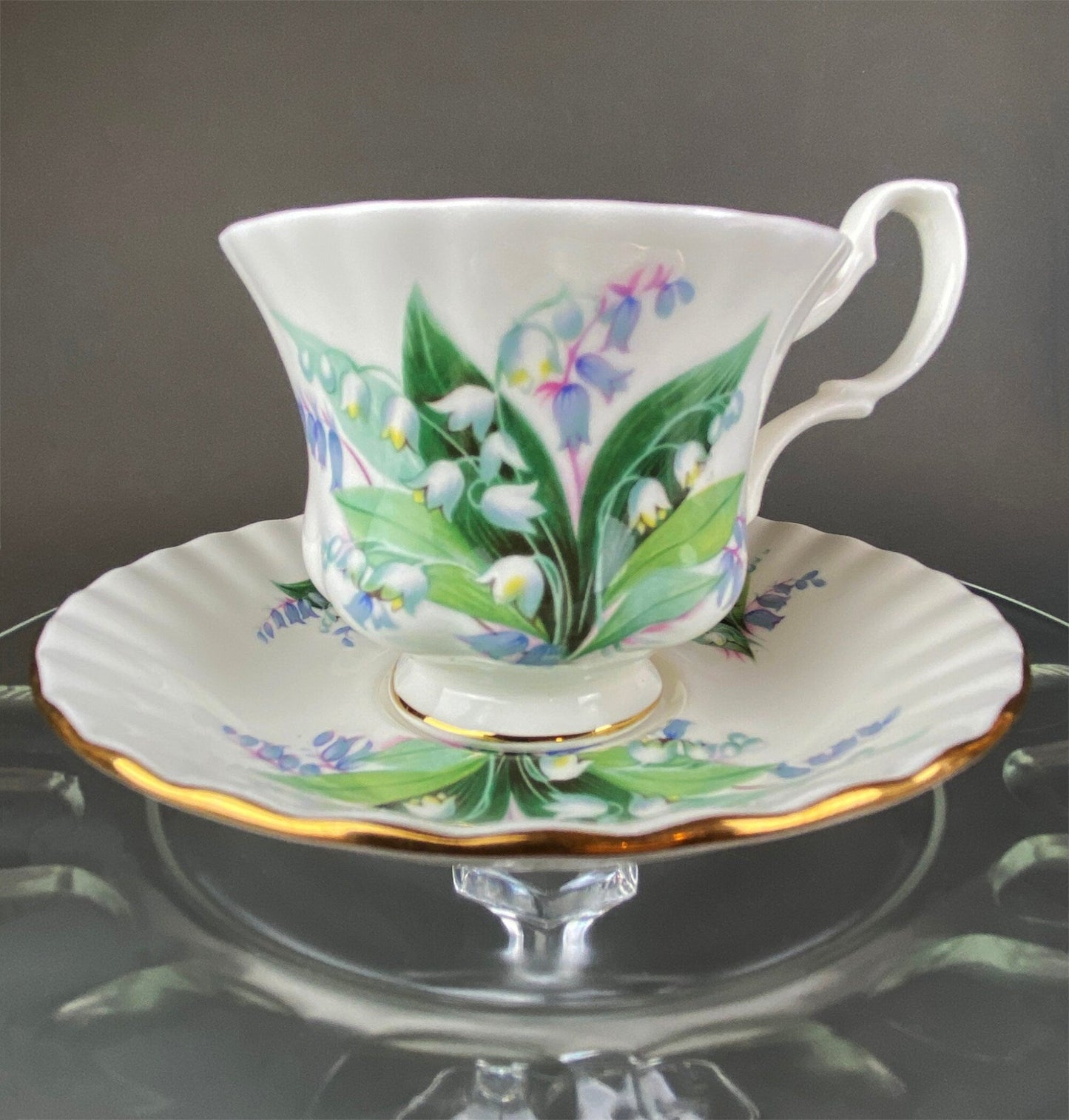 Vintage Tea Cup with Saucer. Royal Dover Fine Bone China. Floral Wreath Motif. Made in England. - I Bought a Yard Sale
