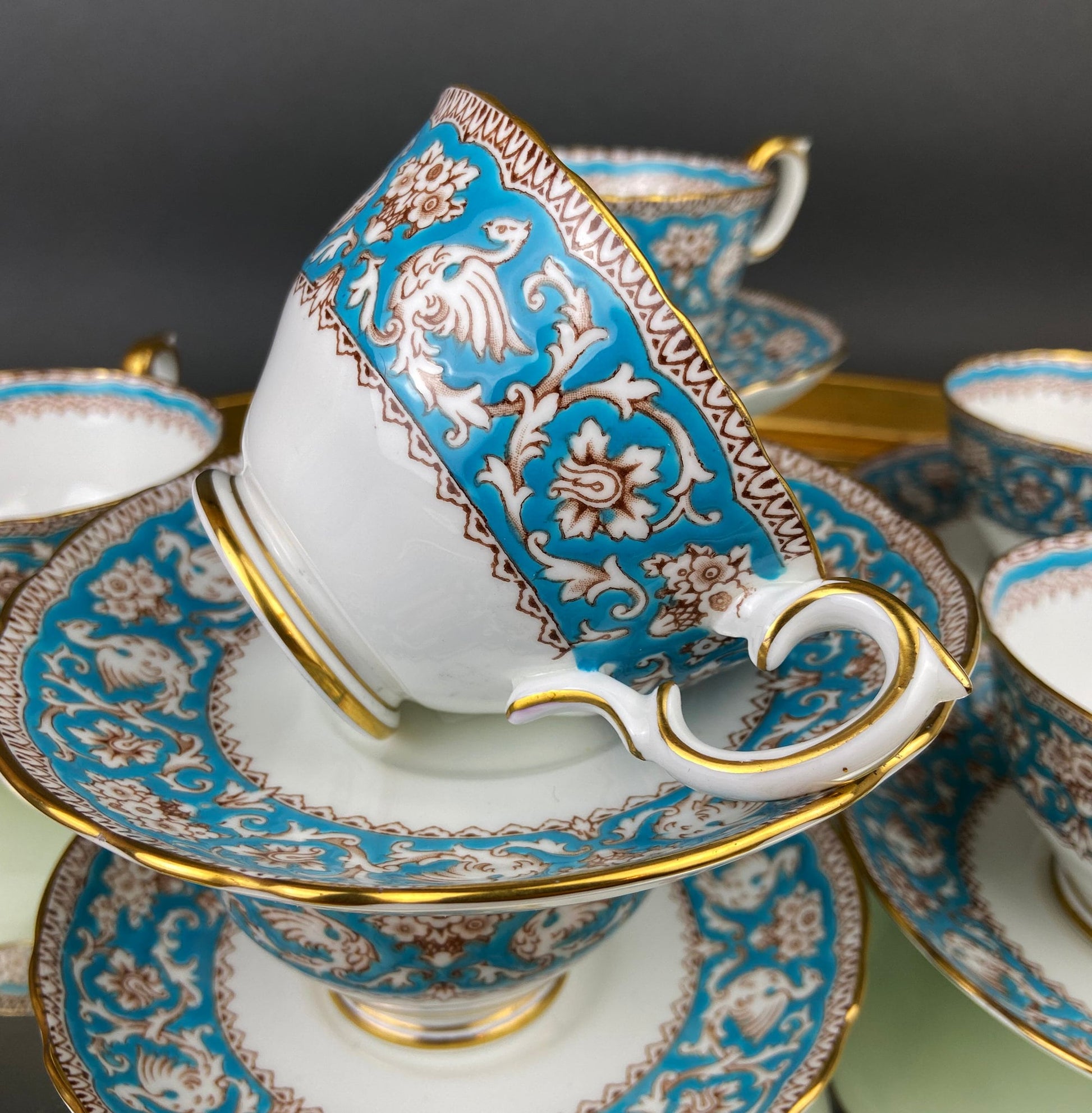 Vintage Tea Cup with Saucer. Royal Dover Fine Bone China. Floral Wreath Motif. Made in England. - I Bought a Yard Sale