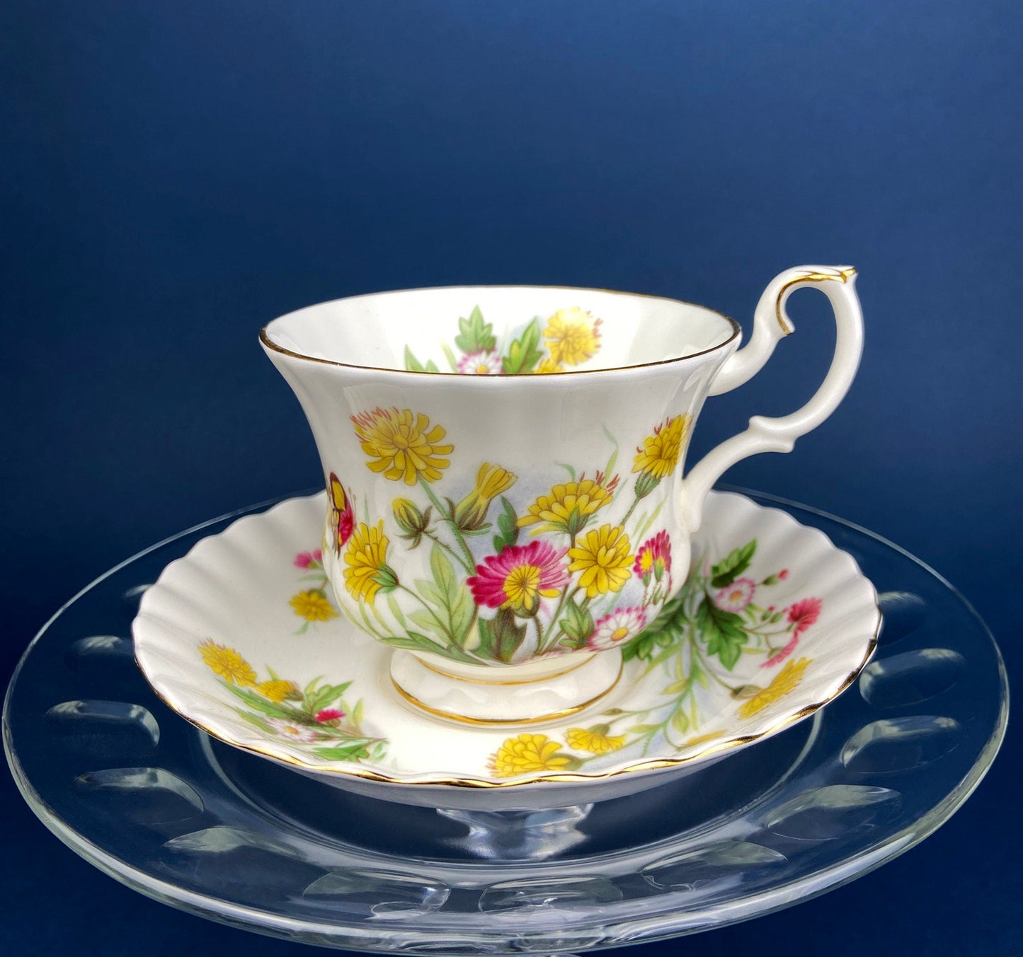 Vintage Tea/Coffee Cup and Saucer. Royal Albert Orchid Motif. Fine Bone China. Made in England. Collectibles. Replacements. - I Bought a Yard Sale