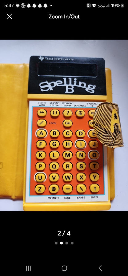 Vintage Texas Instruments Spelling B Spelling Bee Calculator & Book in Case - I Bought a Yard Sale