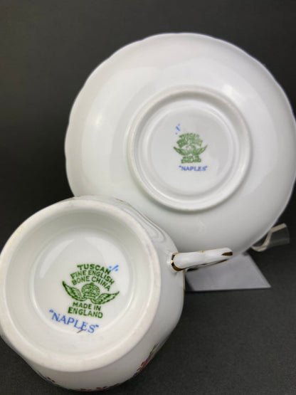 Vintage Tuscan Naples Tea Cup and Saucer. Fine English Bone China. Made in England. - I Bought a Yard Sale