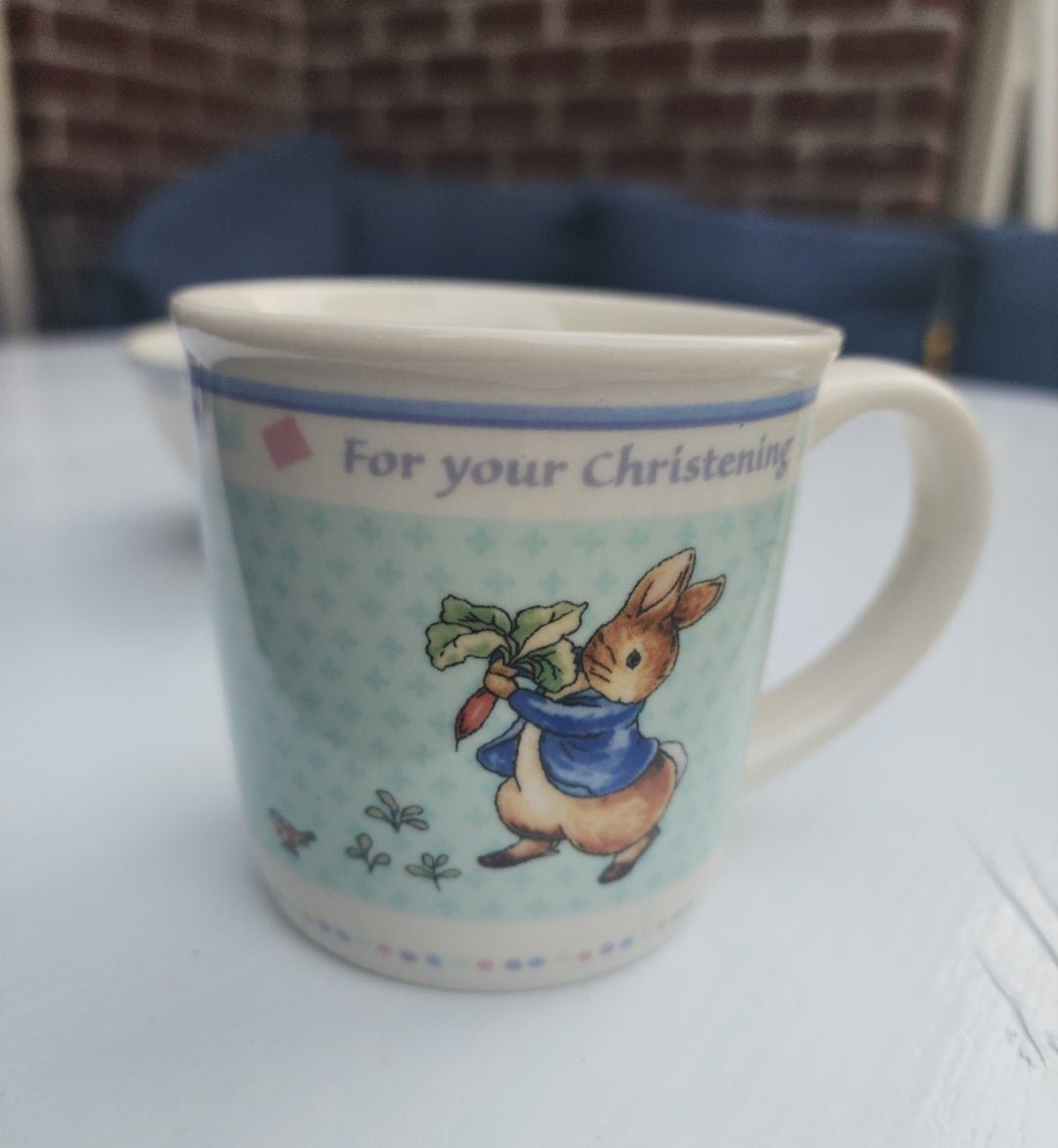 Vtg Wedgewood Peter Child's Rabbit Porcelain Bowl & Cup For your Christening - I Bought a Yard Sale