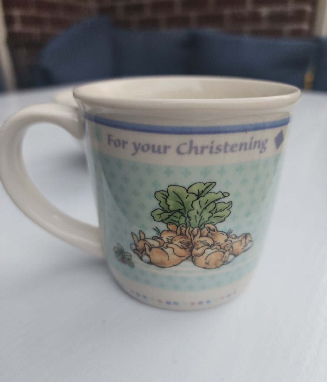 Vtg Wedgewood Peter Child's Rabbit Porcelain Bowl & Cup For your Christening - I Bought a Yard Sale