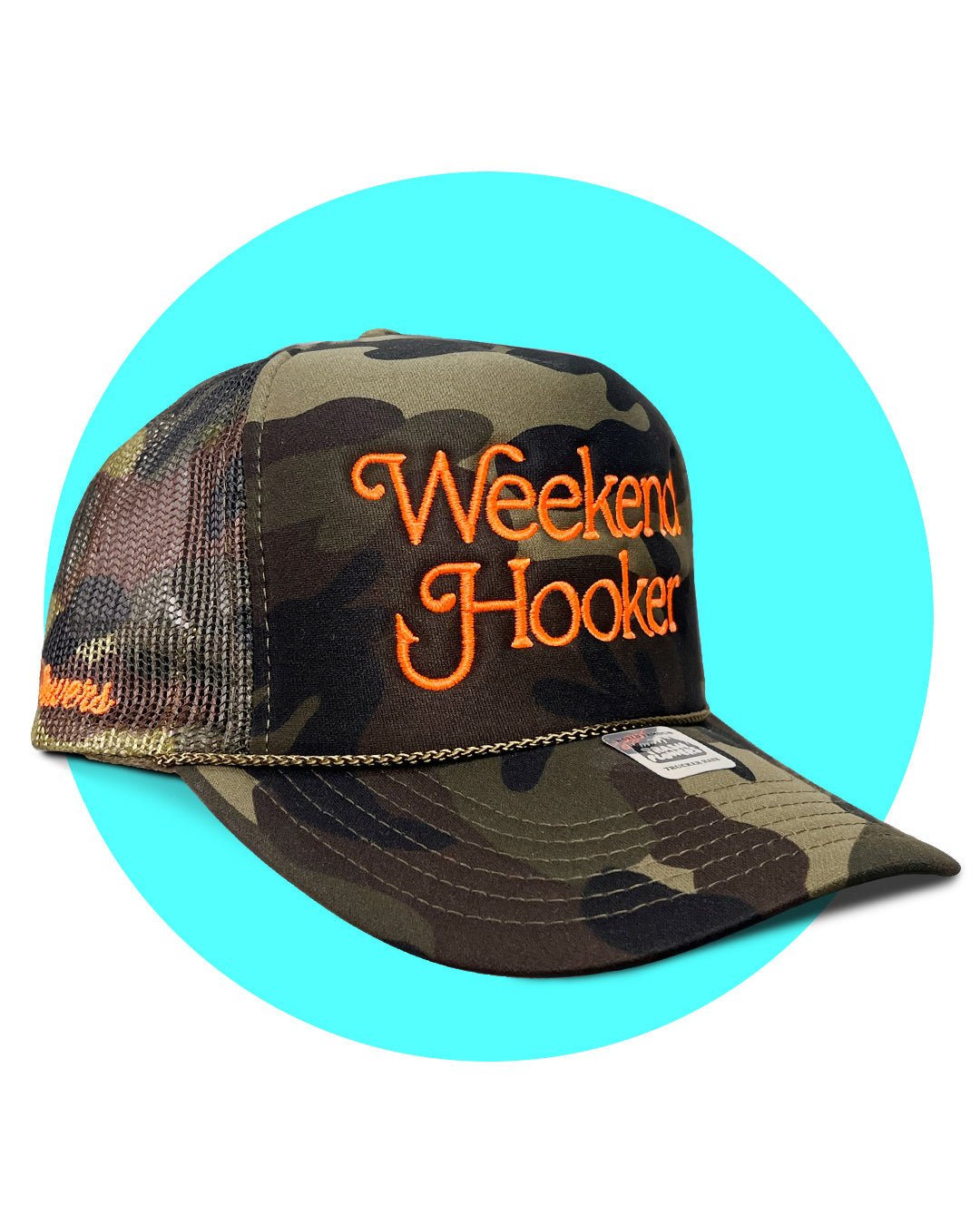 Weekend Hooker Camo Embroidered Trucker Hat - I Bought a Yard Sale
