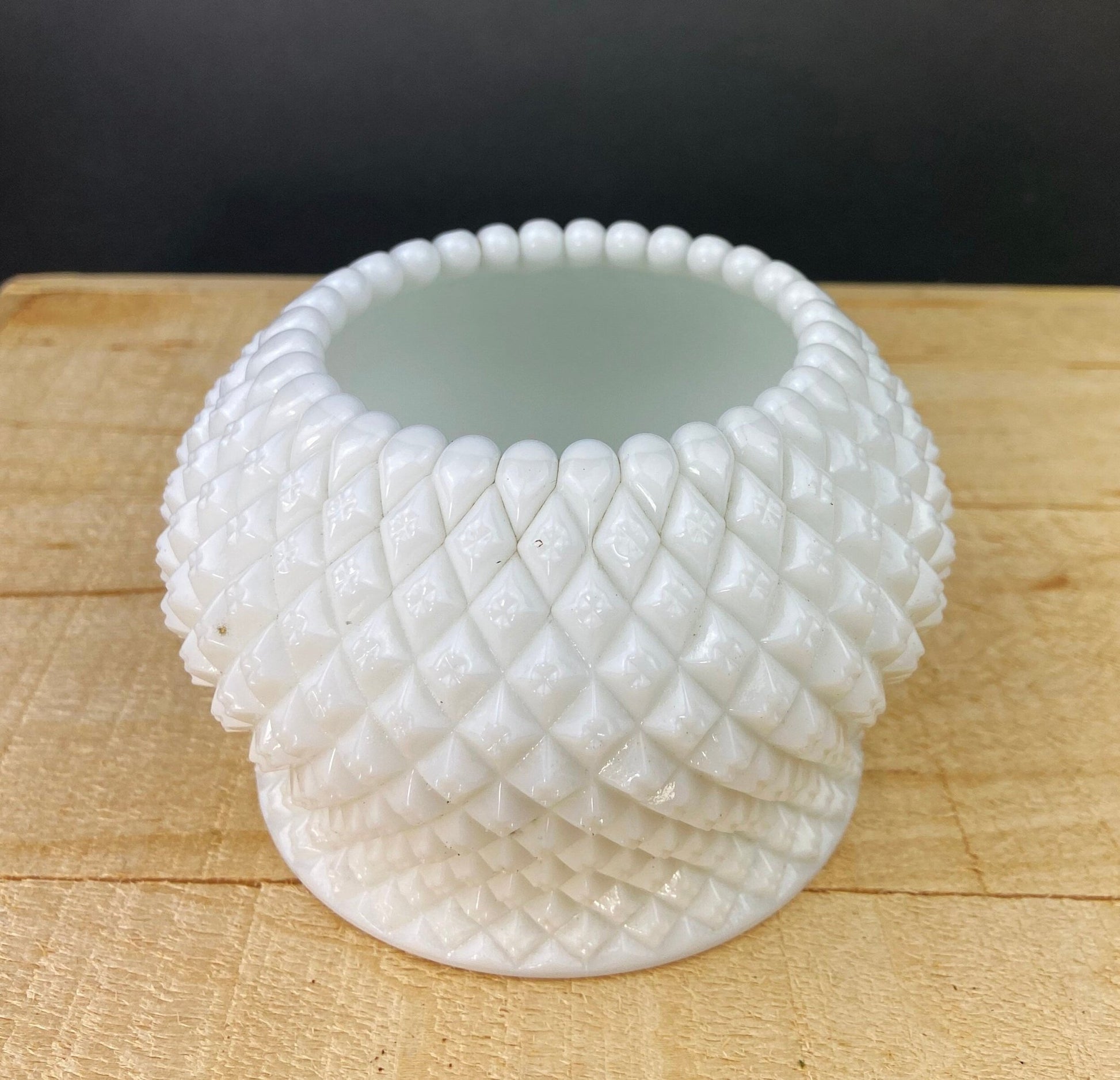 Westmoreland Milk Glass Candy Bowl with Lid. English Hobnail Cosmetic Jewelry Storage Dish for Dresser Bathroom. Dining Room Decor. - I Bought a Yard Sale